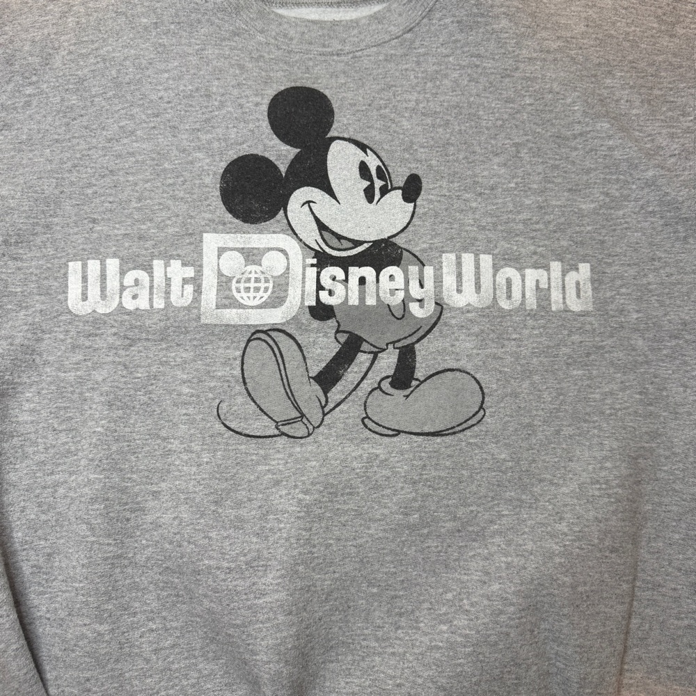 Walt Disney World | Mickey Mouse Sweatshirt Pullover | Gray | Size M | Hanes - Picture 4 of 9